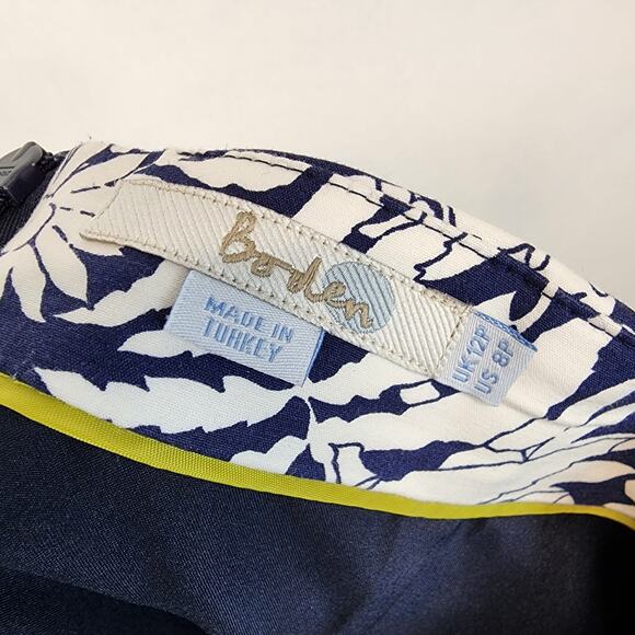 Boden Richmond Floral Pencil Skirt Size 8P Blue Stretch Cotton Office Teacher - Picture 7 of 9